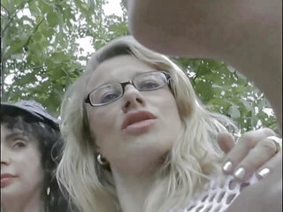 Lesbian Threesome Turns Into an Orgy in the Woods