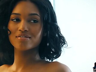 Petite and Amazing Ebony Noel Monique Strips Down