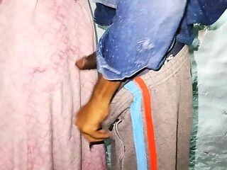 Horny Indian housewife gets a surprise sex session in her village home.