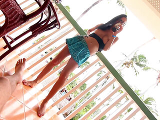 Babe Sex Video of German Teen Couple on Holiday on Balcony