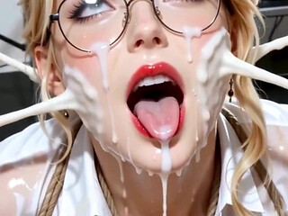 Hot Blonde Cheats on Her Husband by Swallowing the Cum of 5 Big Dicks in Secret Gangbang at a Swingers' Club