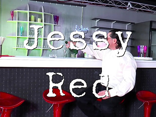 Sultry redheaded babe gets fucked hard in the bar