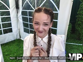 Two young Russian brides swap husbands for some hot anal action in a