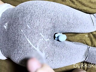 Cum on to yoga pants