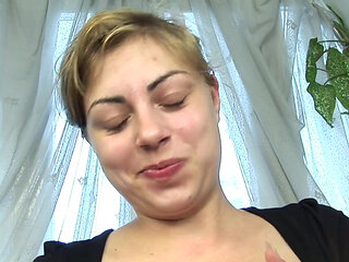 Busty girl enjoys masturbation