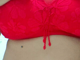Desi Nice Breasts Red Bra