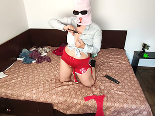 Amateur Wife Enjoys Amateur Wife Enjoys Trying on Clothes and Cutting Them