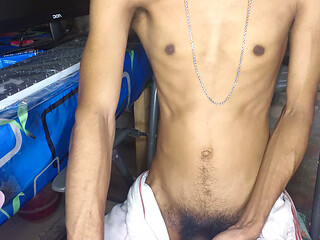 I sit in front of the camera at night and play with my penis