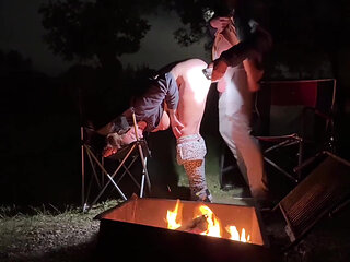 Curvy Busty MILF Pleased Her Husband With BJ & Hot Sex During Their Romantic Night By The Campfire