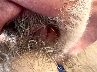 Close Up Cunnilingus with Grandma