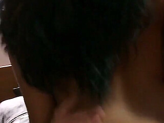 Olive skin girl gets pounded by a ripped white hunk