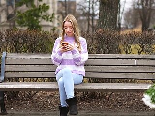 Sexy blonde assumes that he's going to fuck her HARD