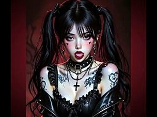 Dark emo goth Lily is a hot AI-generated slut