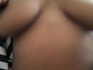 Ebony BBW gets nipples licked and sucked