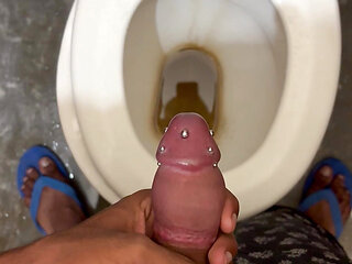 I can piss with my pierced dick and cum at a time