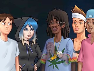 Officer brings bad news in the reworked summertime saga by Misskitty2k