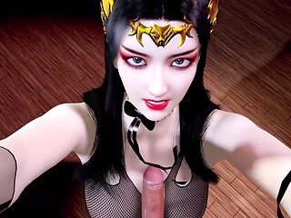 Medusa queen seduces her man in uncensored 3D anime