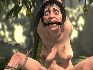 Old Granny Fruit Tree Bondage - Horny & Desperate for Anal