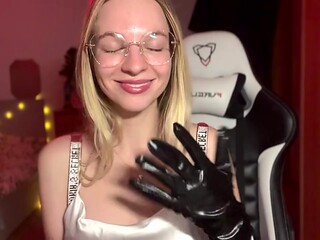 Slave girl serves her master during No Nut November