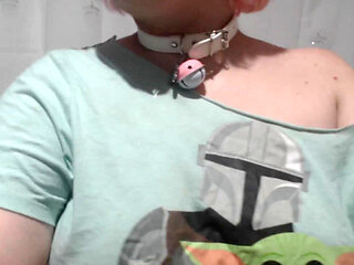 Trying on all my collars