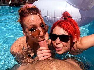 Scarlett Rebel blows poolside