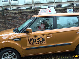 Fake Driving College - Fake Driving College Instructor Saves a Clueless Student From Failure with a Hard Cock Riding