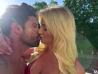 Blonde in London is super horny for a creampie filling