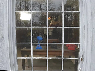 Jon Scarecrow peeping tom view of photoshoot open window masturbation