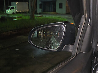 A Penis Flashing on a Rainy Night for Two Brunettes on the Street