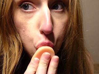 Blowjob on a Dildo Closeup