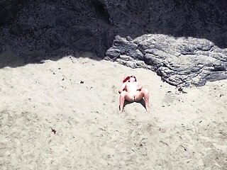 Naked Beauty on Beach - Drone POV Erotic Relaxation