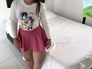 Young Colombian teen gets creamed in doggy style