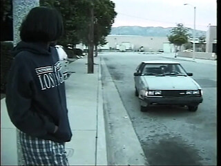 Young and gorgeous black babe gets taken on the street for some dirty sex