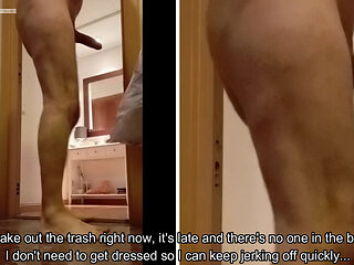 Mature real hairy very gifted naked neighbor with huge erection taking out the trash in an apartment block and you can find out!