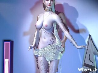 3D Super Cute Asian Stripper with Sexy Teasing the Big Cock