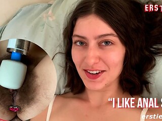 All Natural American Brunette Plays With a Butt Plug While Rubbing Her Hairy Bush