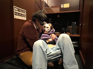 Ntr at an Internet Caf - Her Husband Is Nearby While She Gets an Anal Creampie