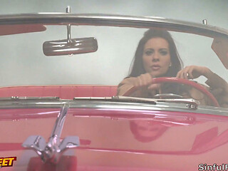 Celeste Star And Linsey Mckenzie Fuck On The Roof Of A Vintage Car