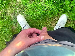 Pissing outside in the park