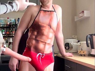I Take Him Doggy Style with My Strap-on in the Kitchen - French Pegging