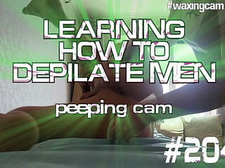 #204 Learning How to Depilate Men. Peeping Cam