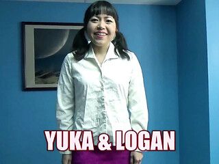 Petite Asian Yuka Ozaki gives a dirty POV blowjob in her tiny house with