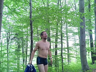 Back at the Scene Rough Forest Fap with Massive
