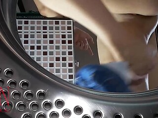 The maid washes her panties  The stranger fucked the maid in the laundry 2