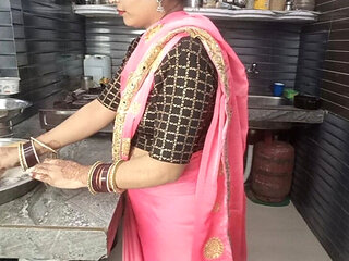 Indian Housewife Tannu's Hot Kitchen Blowjob & Fucking - Young 18 Year Old Big Tits