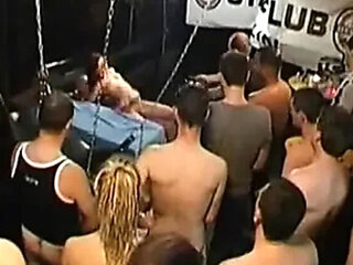 Blonde Gangbang Live on Stage - Hardcore Group Sex & Bukkake