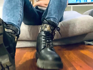 Boots Feet TEASE Smelly Socks