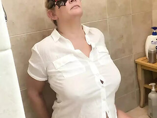 Stunning Blonde Pissed on Dressed