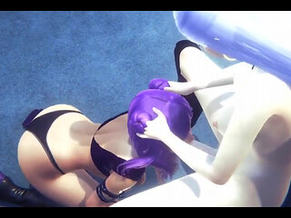 Lol Kda Hentai - Evelynn Futa Fucks Kaisa's Ass and Blowjob - Japanese Asian Manga Anime Game Porn