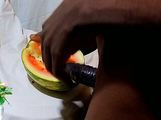 BREAKING NEWS: Mr. Dicks3x caught masturbating and Fucking water melon so hard.